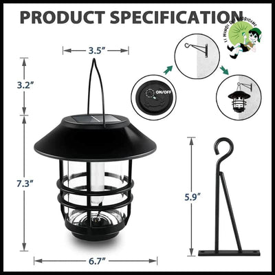 Lanterne Solaire Suspensible à Flamme Vacillante - Lampes de camping solaires