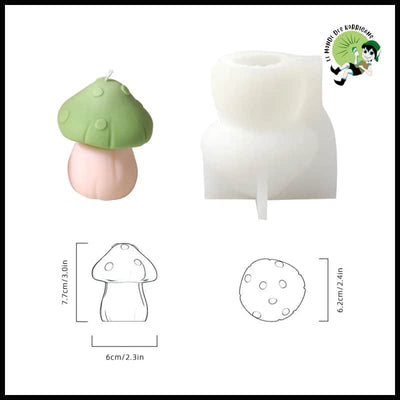 Moule à Bougie Créatif en Silicone 3D - Champignon B - Bougies rituelles base de cire naturelle