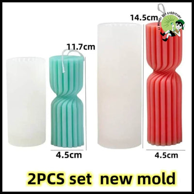 Moule à Bougie Cylindrique DIY Nouveau - 2pcs set new mold - Bougies rituelles base de cire naturelle