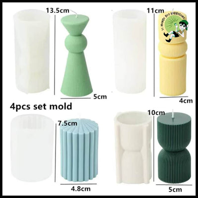 Moule à Bougie Cylindrique DIY Nouveau - Ensemble de 4 pièces comme indiqué 1 - Bougies rituelles base cire naturelle