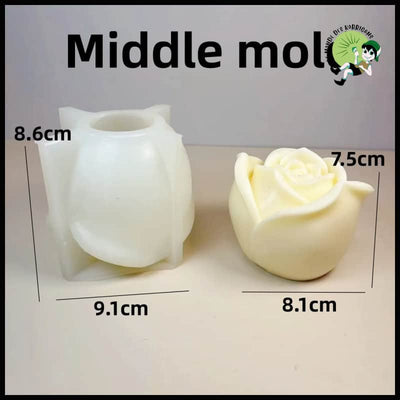 Moule en Silicone pour Bougie Rose 3D - Intermédiaire - Bougies rituelles à base de cire naturelle