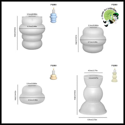 Moule en Silicone pour Porte-Bougie Résine Époxy - Bougeoirs sculptés à la main