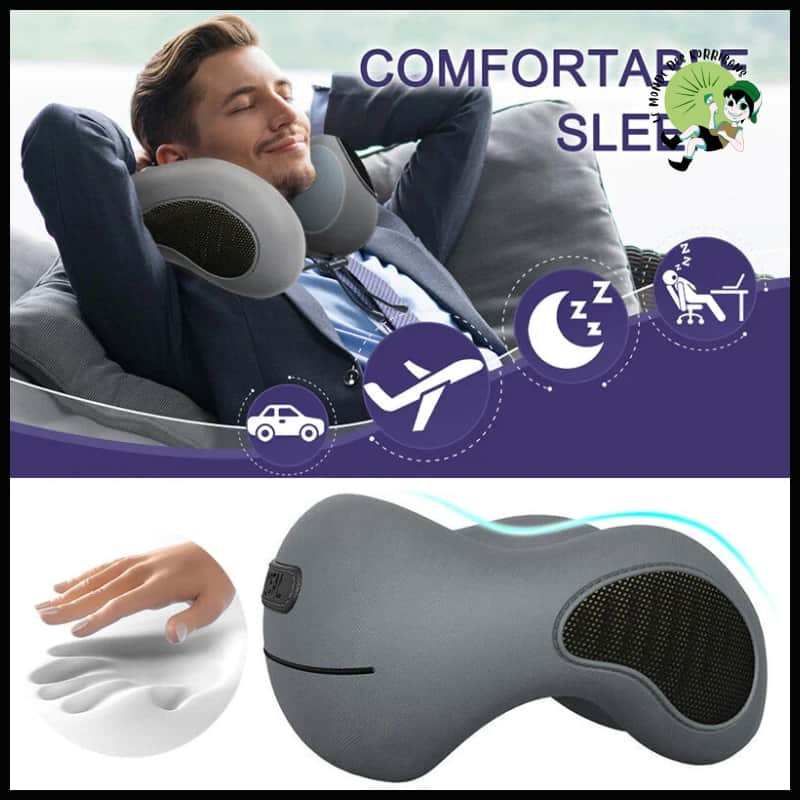 Oreiller de Voyage en Forme U Mousse à Mémoire - Gris - Accessoires voyage durables