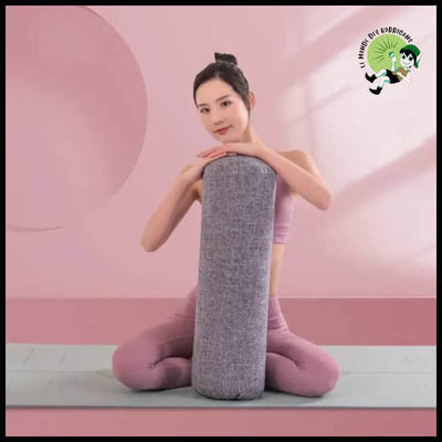 Oreiller de Yoga Selfree pour Méditation - Coton Gris Rond - Coussins méditation avec motifs naturels