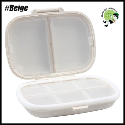 Organiseur Pilules Voyage Compartiments 8 - Beige - Accessoires de voyage durables