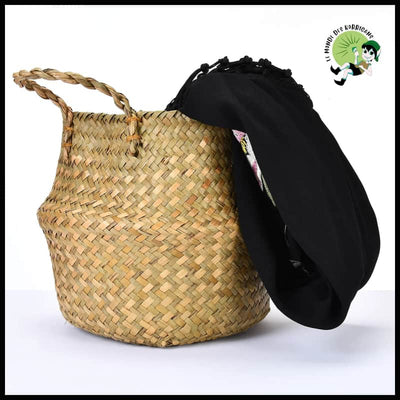 Panier Tressé Naturel Pliable - panier