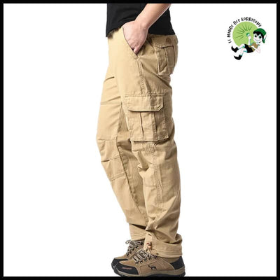 Pantalon Cargo Élastique Confortable Homme - Kaki / M 50-60kg - Pantalons résistants à l’eau et aux taches