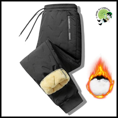 Pantalon Hiver Laine Agneau Chaud - Jambe Côtelée Noir / Asian L(Max 50Kg) - Pantalons résistants à l’eau et aux taches