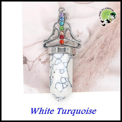 Pendentif en Pierres Naturelles pour Bijoux de Guérison - Blanc Turquoise / 1 PCS - Pendules divinatoires