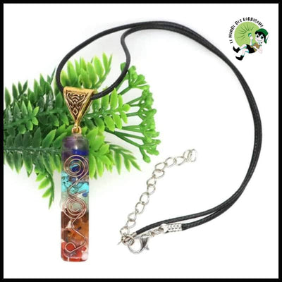 Pendentif Orgone Rétro à 7 Chakras en Pierre Naturelle - 02 / 1 PC - Pendules divinatoires