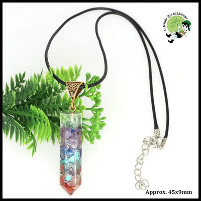 Pendentif Orgone Rétro à 7 Chakras en Pierre Naturelle - 05 / 1 PC - Pendules divinatoires