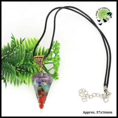 Pendentif Orgone Rétro à 7 Chakras en Pierre Naturelle - 06 / 1 PC - Pendules divinatoires