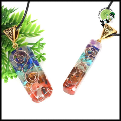 Pendentif Orgone Rétro à 7 Chakras en Pierre Naturelle - Pendules divinatoires