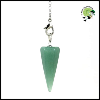 Pendule de Cristal Hexagonal à 6 Facettes pour la Divination et Guérison - Aventurine Verte - Pendules divinatoires