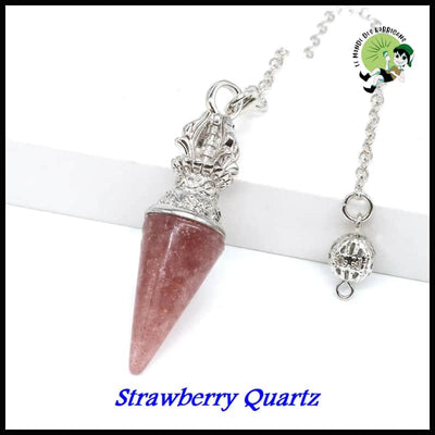 Pendule de guérison en cristal pour divination - Quartz Fraise / 1 PC - Pendules divinatoires