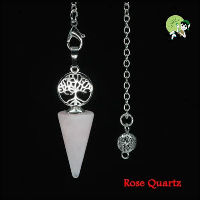 Pendule de l’Arbre Vie pour la Divination - Rose Quartz / 1 PCS - Pendules divinatoires