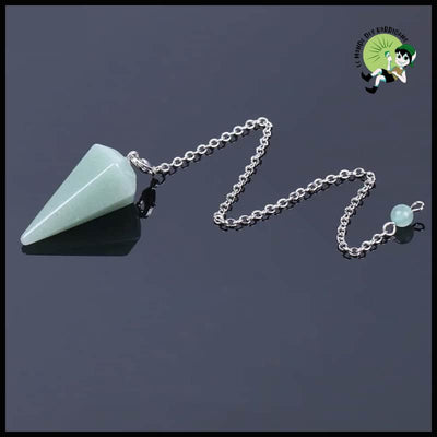 Pendule en Cristal de Quartz Rose - Vert Aventurine - Pendules divinatoires