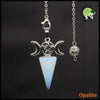 Pendule en Pierre Naturelle avec Lune et Pentagramme - Opalite - Pendules divinatoires