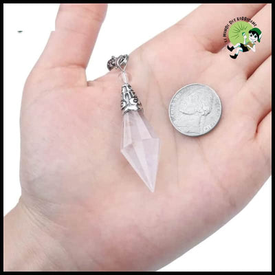 Pendule en Pierre Naturelle pour la Guérison des Chakras - Quartz Clair - Pendules divinatoires