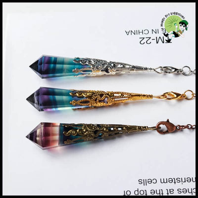 Pendule Fluorite Arc-en-ciel Naturel - Pendules divinatoires