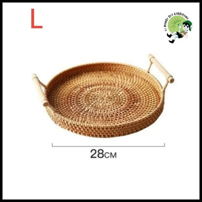 Plateau Rond en Osier - 28cm / 1pcs - panier