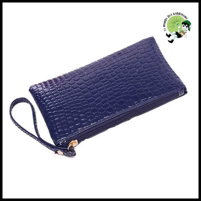 Pochette de maquillage zippée pour femmes - Bleu Foncé - Valises vintage avec des illustrations botaniques