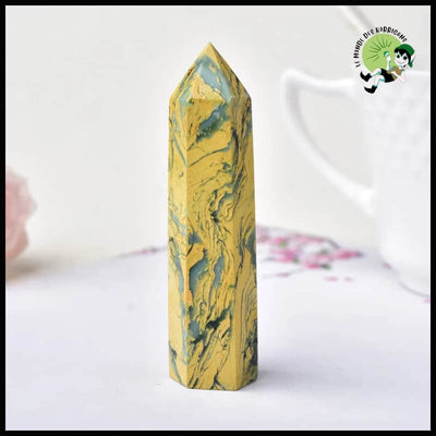 Pointe Cristal Jaune Unakite - 50-60mm - Accessoires de méditation et prière