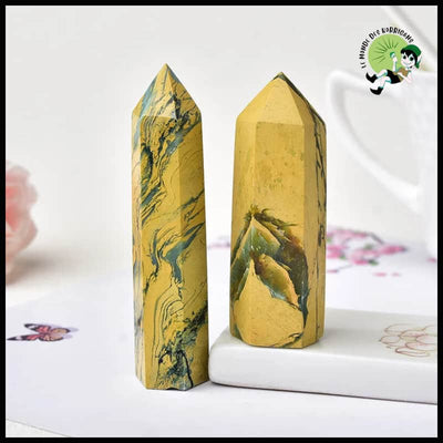 Pointe Cristal Jaune Unakite - Accessoires de méditation et prière