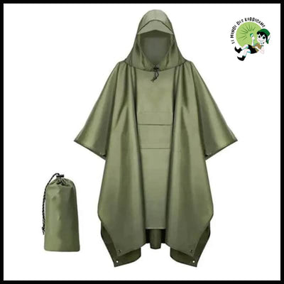 Poncho de pluie polyvalent portable - Vert - Imperméables et KWAY