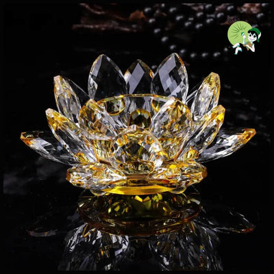 Porte-Bougeoirs en Lotus de Cristal - Or / 1Pc - Bougeoirs sculptés à la main