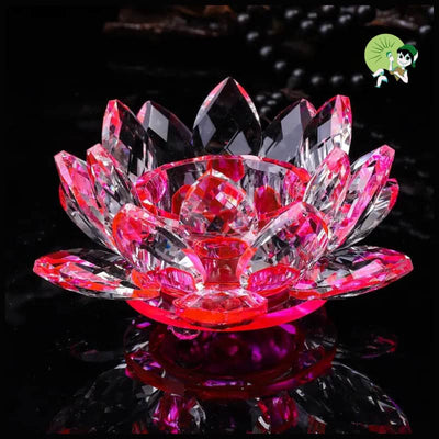 Porte-Bougeoirs en Lotus de Cristal - Rose / 1Pc - Bougeoirs sculptés à la main