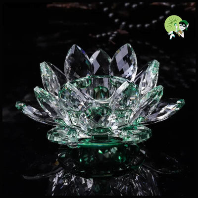 Porte-Bougeoirs en Lotus de Cristal - Vert / 1Pc - Bougeoirs sculptés à la main