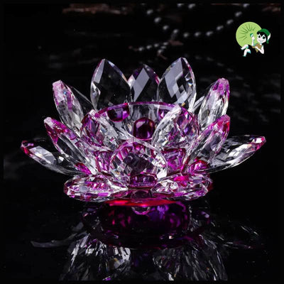 Porte-Bougeoirs en Lotus de Cristal - Violet / 1Pc - Bougeoirs sculptés à la main