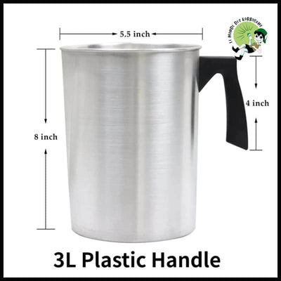 Pot de Coulée pour Bougies 32oz en Acier Inoxydable 304 - 3L Poignée Plastique - rituelles à base cire naturelle