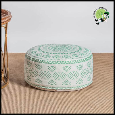 Pouf Marocain de Luxe en Coton - 2 - Coussins méditation avec motifs naturels