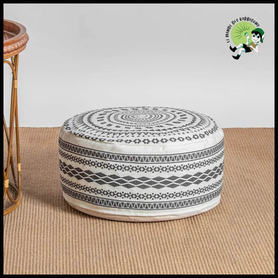 Pouf Marocain de Luxe en Coton - Coussins méditation avec motifs naturels