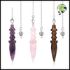 Rose Quartz Pendulum Cone Pendant - Pendules divinatoires