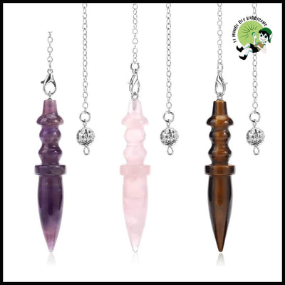 Rose Quartz Pendulum Cone Pendant - Pendules divinatoires