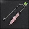 Rose Quartz Pendulum Cone Pendant - Pendules divinatoires