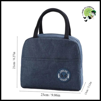 Sac à Déjeuner Isolé avec Compartiment Bento - Bleu - Sacs isothermes pour pique-nique