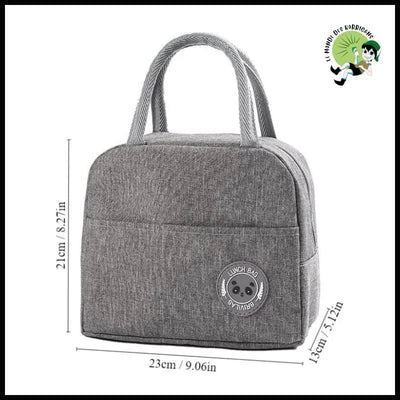 Sac à Déjeuner Isolé avec Compartiment Bento - Gris - Sacs isothermes pour pique-nique