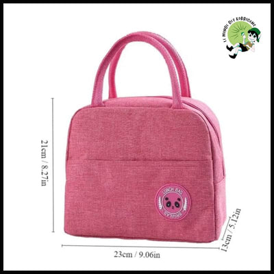 Sac à Déjeuner Isolé avec Compartiment Bento - Rose - Sacs isothermes pour pique-nique