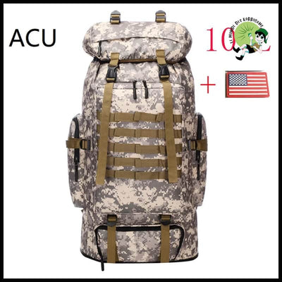 Sac à dos de montagne tactique militaire 80L/100L - ACU (100L) - avec motifs floraux et naturels