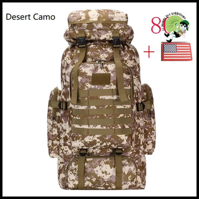 Sac à dos de montagne tactique militaire 80L/100L - avec motifs floraux et naturels