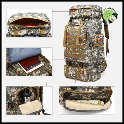 Sac à dos de montagne tactique militaire 80L/100L - avec motifs floraux et naturels