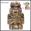 Sac à dos de montagne tactique militaire 80L/100L - Camouflage du Désert (80L) - avec motifs floraux et naturels