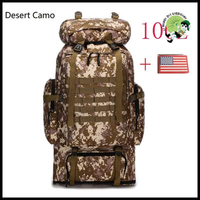 Sac à dos de montagne tactique militaire 80L/100L - Camouflage du Désert (100L) - avec motifs floraux et naturels