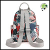 Sac à Dos de Voyage en Nylon Luxueux Imprimé Floral pour Femmes - dos avec motifs floraux et naturels