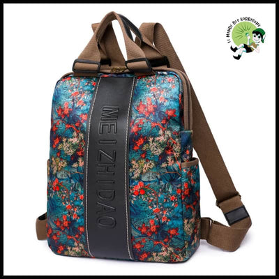 Sac à dos designer pour femmes - Feuille d’érable / 14 pouces - avec motifs floraux et naturels