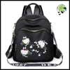 Sac à Dos Femme Floral - Noir - dos avec motifs floraux et naturels